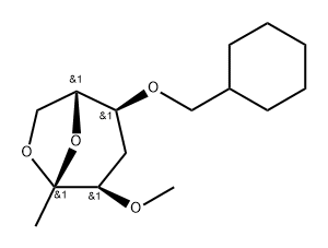 .beta.-D-ribo-2-Heptulopyranose, 2,7-anhydro-5-O-(cyclohexylmethyl)-1,4-dideoxy-3-O-methyl- 구조식 이미지