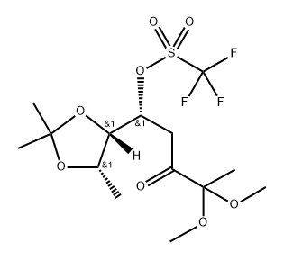 ribo-2,3-Octodiulose, 1,4,8-trideoxy-6,7-O-(1-methylethylidene)-, 2-(dimethyl acetal), trifluoromethanesulfonate Structure