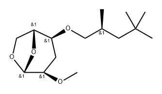 .beta.-D-ribo-Hexopyranose, 1,6-anhydro-3-deoxy-2-O-methyl-4-O-(2,4,4-trimethylpentyl)-, (S)- Structure