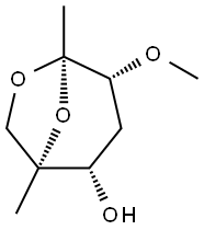 .beta.-ribo-2-Heptulopyranose, 2,7-anhydro-1,4-dideoxy-6-C-methyl-3-O-methyl- 구조식 이미지