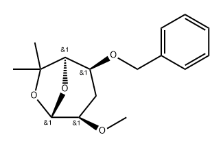 .beta.-L-lyxo-Heptopyranose, 1,6-anhydro-3,7-dideoxy-6-C-methyl-2-O-methyl-4-O-(phenylmethyl)- 구조식 이미지