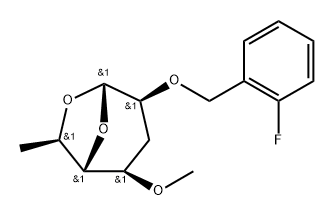.alpha.-talo-Heptopyranose, 1,6-anhydro-3,7-dideoxy-2-O-(2-fluorophenyl)methyl-4-O-methyl- 구조식 이미지