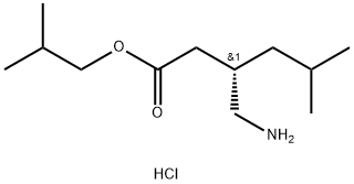 Hexanoic acid, 3-(aminomethyl)-5-methyl-, 2-methylpropyl ester, hydrochloride (1:1), (3S)- Structure