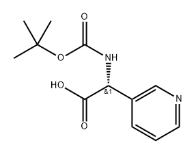3-Pyridineacetic acid, α-[[(1,1-dimethylethoxy)carbonyl]amino]-, (αR)- Structure
