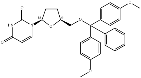 2',3'-Dideoxy-5'-O-DMT-uridine Structure