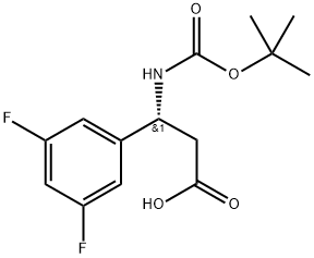 Benzenepropanoic acid, β-[[(1,1-dimethylethoxy)carbonyl]amino]-3,5-difluoro-, (βR)- Structure