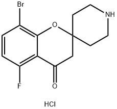 8-Bromo-5-fluorospiro[chroman-2,4'-piperidin]-4-one hydrochloride Structure