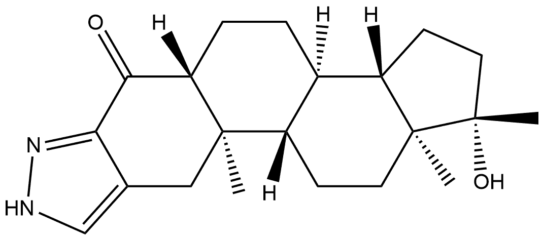 (5α,17β)-17-Hydroxy-17-methyl-1'H-androstano[3,2-c]pyrazol-4-one Structure