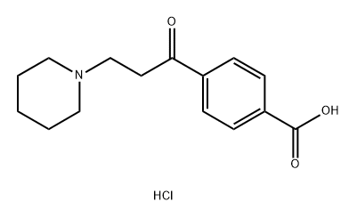 Benzoic acid, 4-[1-oxo-3-(1-piperidinyl)propyl]-, hydrochloride (1:1) Structure