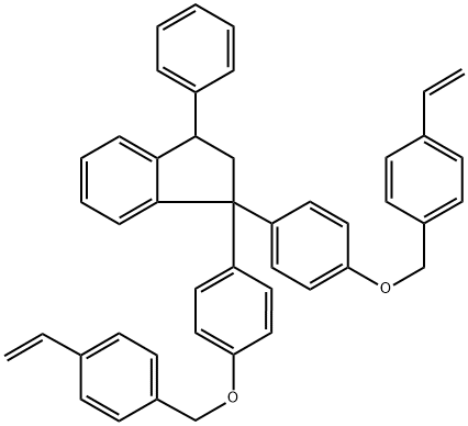 1,1-Bis[4-[(4-ethenylphenyl)methoxy]phenyl]-2,3-dihydro-3-phenyl-1H-indene Structure