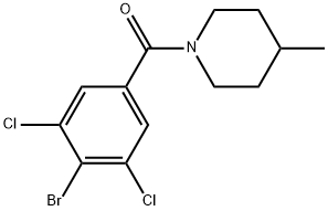 (4-Bromo-3,5-dichlorophenyl)(4-methyl-1-piperidinyl)methanone Structure