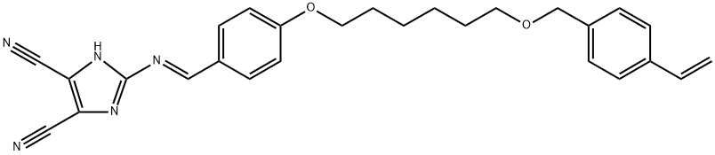 2-[(E)-[[4-[[6-[(4-ethenylphenyl)methoxy]hexyl]oxy]phenyl]methylene]amino]-1H-Imidazole-4,5-dicarbonitrile Structure