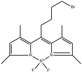 Boron, [2-[5-bromo-1-(3,5-dimethyl-2H-pyrrol-2-ylidene-κN)pentyl]-3,5-dimethyl-1H-pyrrolato-κN]difluoro-, (T-4)- Structure