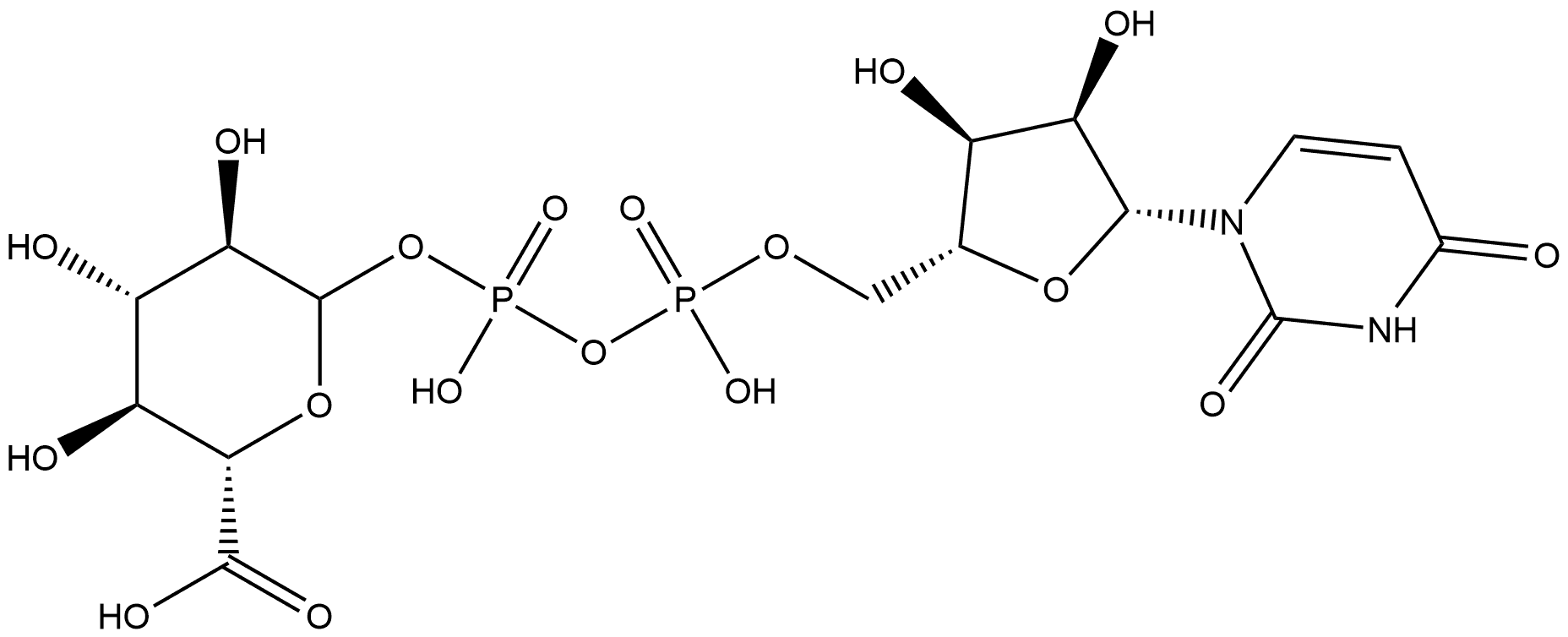 D-Glucopyranuronic acid, 1→P'-ester with uridine 5'-(trihydrogen diphosphate) 구조식 이미지