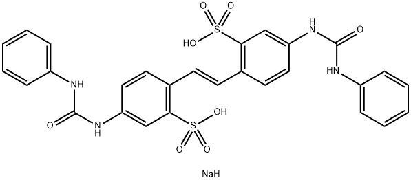 Benzenesulfonic acid, 2,2'-(1E)-1,2-ethenediylbis[5-[[(phenylamino)carbonyl]amino]-, sodium salt (1:2) 구조식 이미지