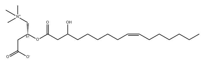 1-Propanaminium, 3-carboxy-2-[[(9Z)-3-hydroxy-1-oxo-9-hexadecen-1-yl]oxy]-N,N,N-trimethyl-, inner salt, (2R)- Structure