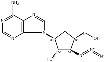 Cyclopentanemethanol, 4-(6-amino-9H-purin-9-yl)-2-azido-3-hydroxy-, (1α,2β,3α,4α)- (9CI) Structure