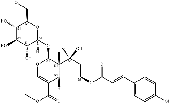 6-O-trans-p-Coumaroylshanzhiside methyl ester 구조식 이미지