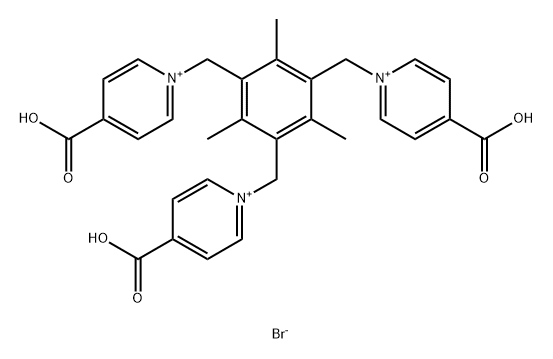 1,1',1''-((2,4,6-trimethylbenzene-1,3,5-triyl)tris(methylene))tris(4-carboxypyridin-1-ium) bromide Structure