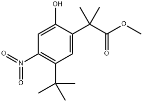 5-(1,1-Dimethylethyl)-2-hydroxy-α,α-dimethyl-4-nitro-benzeneacetic Acid Methyl Ester 구조식 이미지