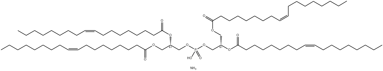 sn-[2,3-dioleoyl]-glycerol-1-phospho-sn-1'-[2',3'-dioleoyl]-glycerol (aMMoniuM salt) 구조식 이미지