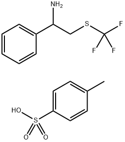 1-Phenyl-2-trifluoromethylsulfanyl-ethylammonium tosylate Structure