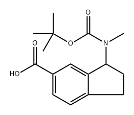 3-[tert-butoxycarbonyl(methyl)amino]indane-5-carboxylic acid 구조식 이미지