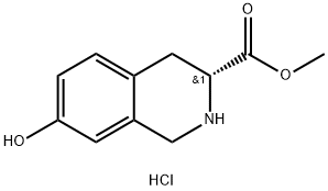 D-7-hydroxy-1,2,3,4-tetrahydro-3-Isoquinolinecarboxylic acid, methyl ester, hydrochloride (1:1), (3R)- Structure