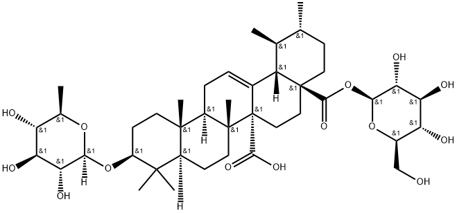 Quinovic acid 3-O-(6-deoxy-beta-D-glucopyranoside) 28-O-beta-D-glucopyranosyl ester 구조식 이미지