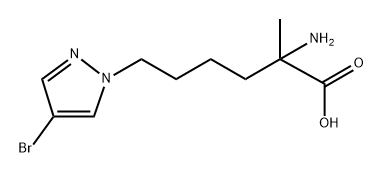 1H-Pyrazole-1-hexanoic acid, α-amino-4-bromo-α-methyl- 구조식 이미지