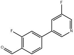 2-fluoro-4-(5-fluoropyridin-3-yl)benzaldehyde Structure