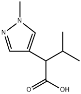 3-methyl-2-(1-methyl-1H-pyrazol-4-yl)butanoic acid Structure