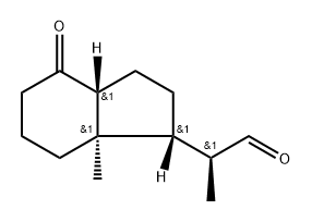 1H-Indene-1-acetaldehyde, octahydro-α,7a-dimethyl-4-oxo-, (αS,1R,3aR,7aR)- Structure