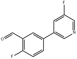 2-fluoro-5-(5-fluoropyridin-3-yl)benzaldehyde Structure