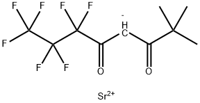 3,5-Octanedione, 6,6,7,7,8,8,8-heptafluoro-2,2-dimethyl-, ion(1-), strontium (2:1) Structure