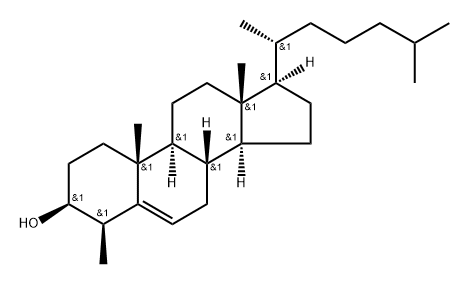 Cholest-5-en-3-ol, 4-methyl-, (3β,4β)- Structure