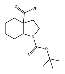 Hexahydro-indole-1,3a-dicarboxylic acid 1-tert-butyl ester Structure