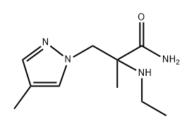 1H-Pyrazole-1-propanamide, α-(ethylamino)-α,4-dimethyl- Structure