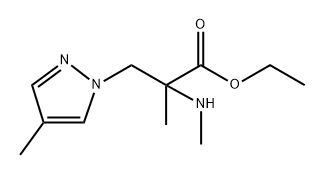 1H-Pyrazole-1-propanoic acid, α,4-dimethyl-α-(methylamino)-, ethyl ester 구조식 이미지