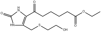 1H-Imidazole-4-hexanoic acid, 2,3-dihydro-5-[[(2-hydroxyethyl)thio]methyl]-ε,2-dioxo-, ethyl ester Structure