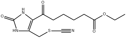 1H-Imidazole-4-hexanoic acid, 2,3-dihydro-ε,2-dioxo-5-(thiocyanatomethyl)-, ethyl ester Structure