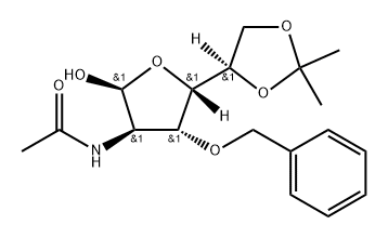 .alpha.-D-Glucofuranose, 2-(acetylamino)-2-deoxy-5,6-O-(1-methylethylidene)-3-O-(phenylmethyl)- 구조식 이미지