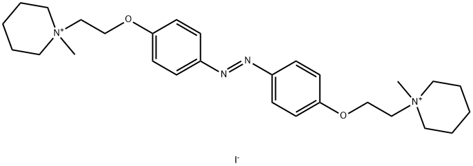 Piperidinium, 1,1′-[(1E)-1,2-diazenediylbis(4,1-phenyleneoxy-2,1-ethanediyl)]bis[1-methyl-, iodide (1:2) Structure