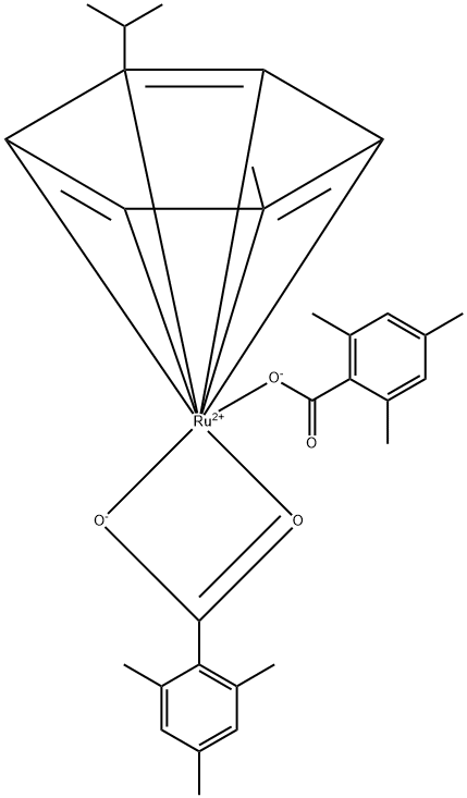 (p-Cymene)bis(mesitylcarboxylato)ruthenium(II) Structure