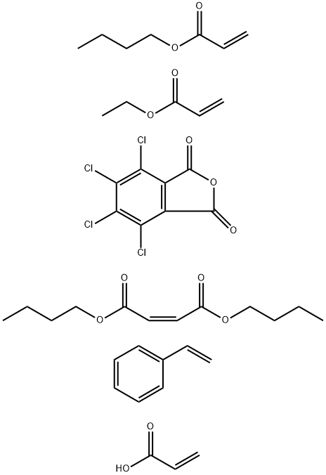 2-부텐디오산(Z)-,디부틸에스테르,부틸2-프로페노에이트,에테닐벤젠,에틸2-프로페노에이트,2-프로페노산및4,5,6,7-테트라클로로-1,3-이소벤조푸란디온중합체 구조식 이미지