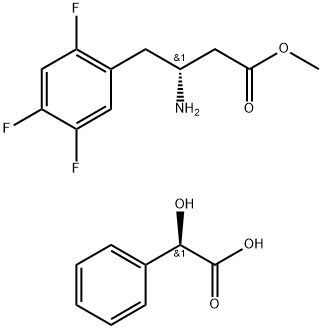 (R)-Methyl 3-aMino-4-(2,4,5-trifluorophenyl) butanoate .(R)-2-hydroxy-2-phenylacetate 구조식 이미지