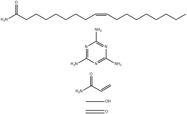 9-Octadecenamide, (Z)-, polymer with formaldehyde, methanol, 2-propenamide and 1,3,5-triazine-2,4,6-triamine Structure