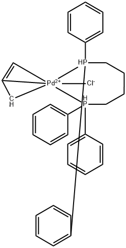 Palladium, [1,1'-(1,4-butanediyl)bis[1,1-diphenylphosphine-κP]]chloro(η3-2-propen-1-yl)- Structure