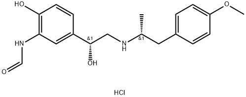 Formamide, N-[2-hydroxy-5-[(1R)-1-hydroxy-2-[[(1R)-2-(4-methoxyphenyl)-1-methylethyl]amino]ethyl]phenyl]-, hydrochloride (1:1) Structure