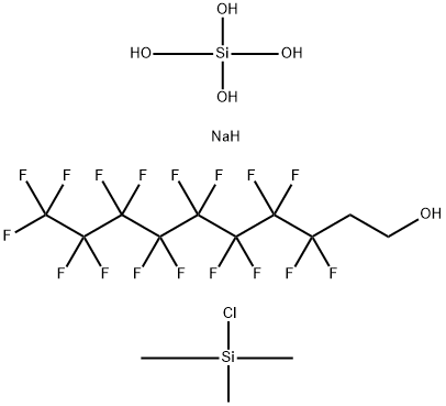 Silicic acid (H4SiO4), disodium salt, reaction products with chlorotrimethylsilane and 3,3,4,4,5,5,6,6,7,7,8,8,9,9,10,10,10-heptadecafluoro-1-decanol Structure